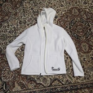 Marmot White Fleece Zip Up Hoodie. Womens Small